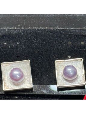 925 Olga Ganoudis Gray Pearl Earrings